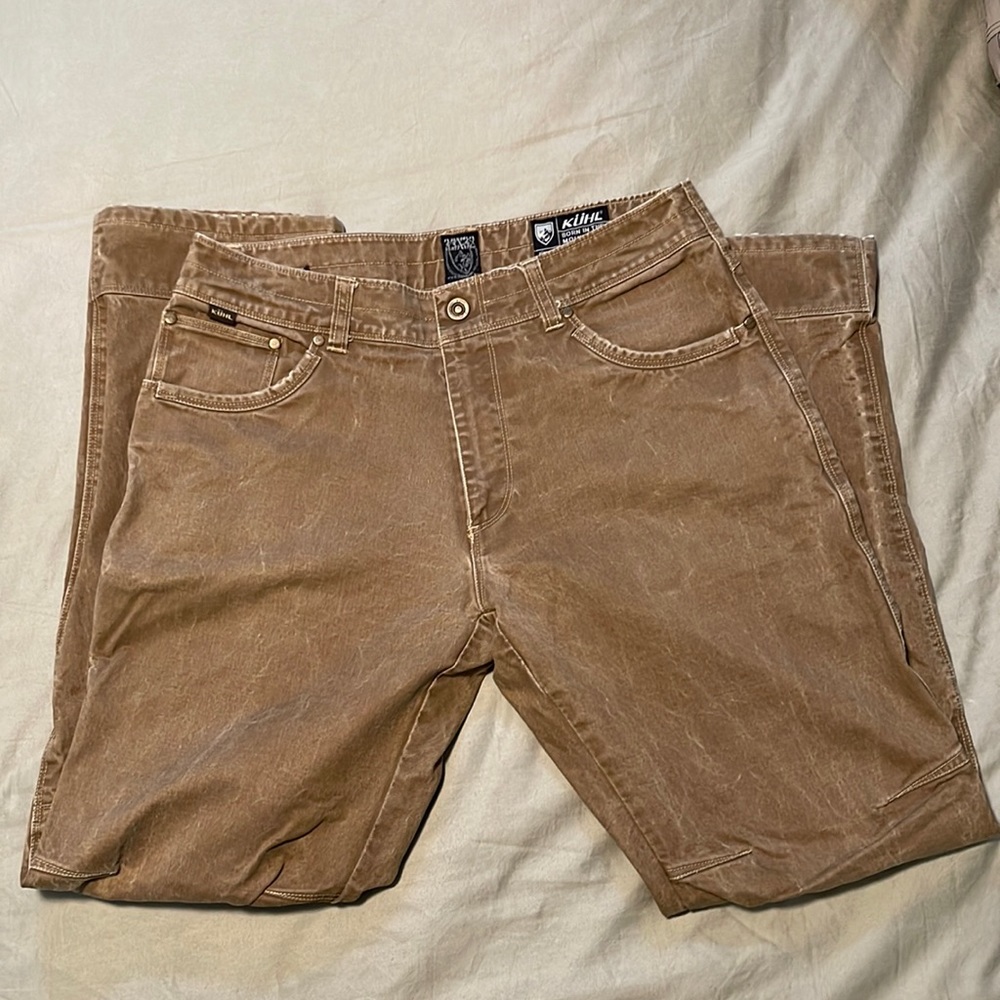 Kuhl Vintage Patina Dye Pants Sz 33x32 Brown